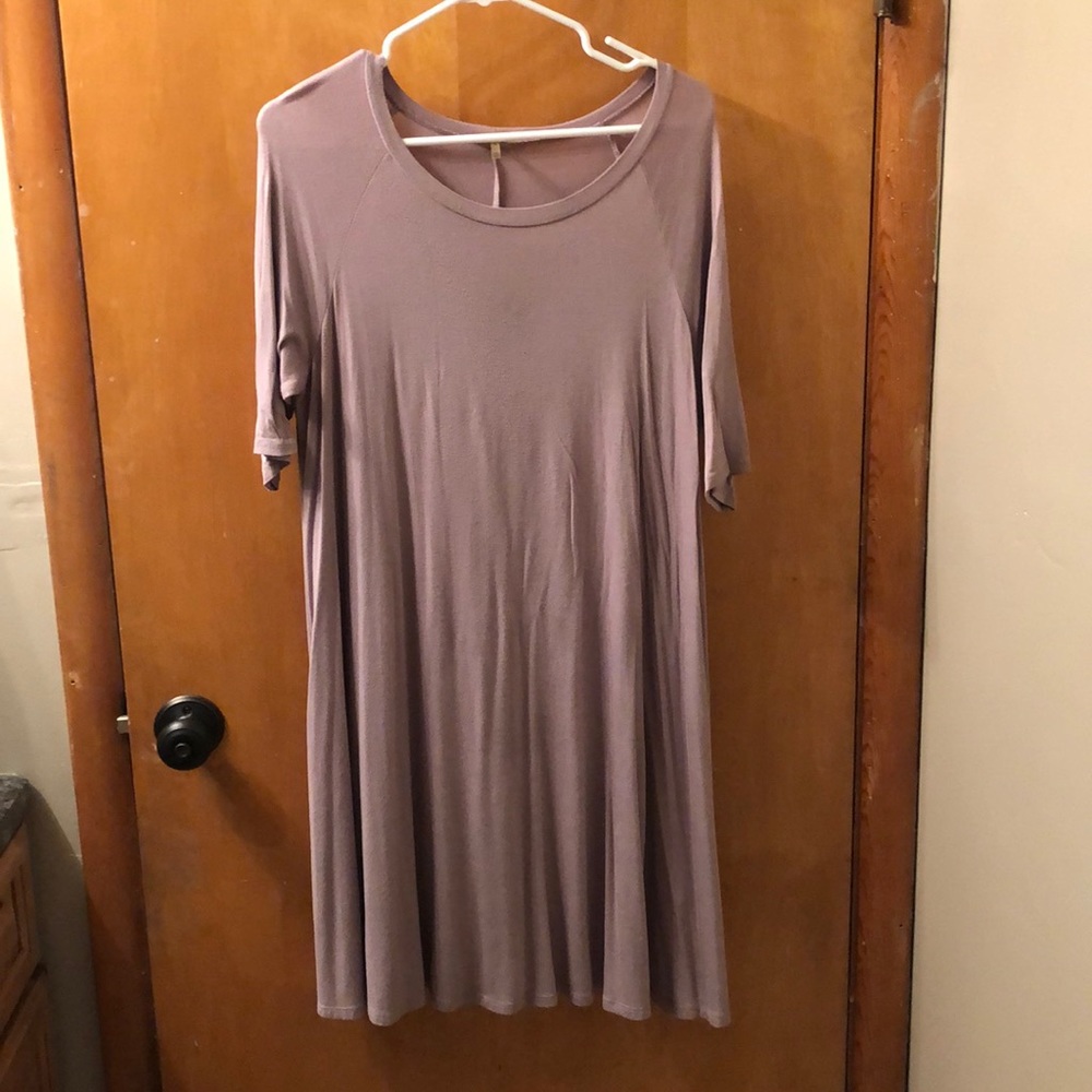 Purple 3/4 Sleeve Jersey Dress